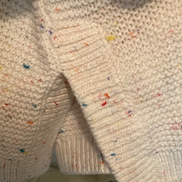 Lou & Grey White Multicolor Marled Knit Balloon Sleeve Oversized Sweater - Picture 7 of 8